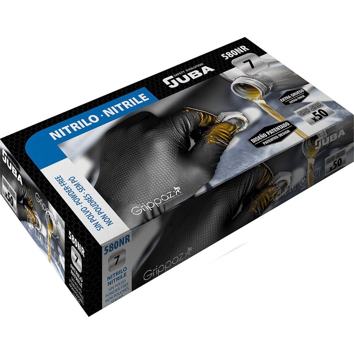 Guantes de nitrilo JUBA Negro Sin polvo Caja (50 Unidades)