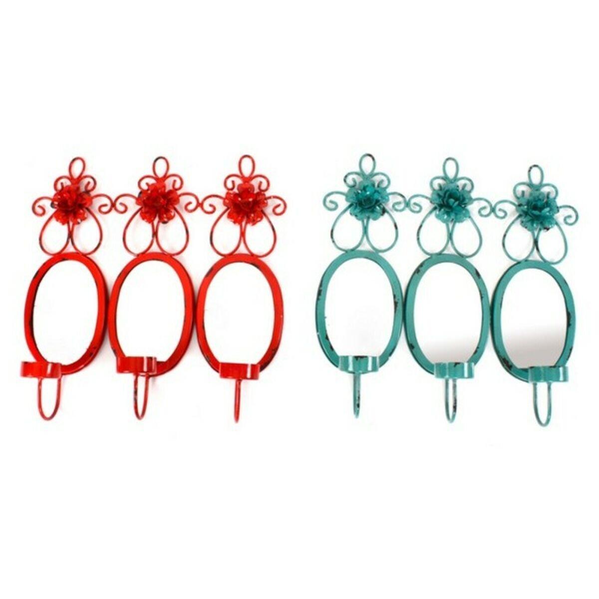 Espejo de pared DKD Home Decor 37 x 38 x 8,5 cm (3 Piezas) (2 Unidades)