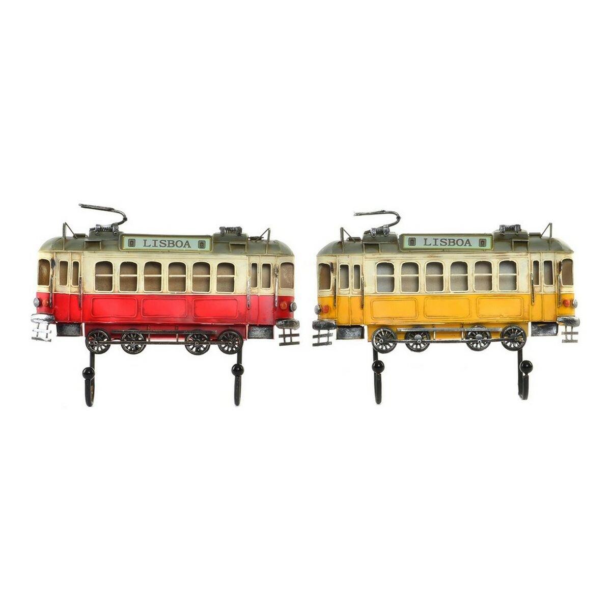 Perchero de Pared DKD Home Decor Lisboa Metal Tren Vintage 31 x 23 x 5 cm (2 Unidades)