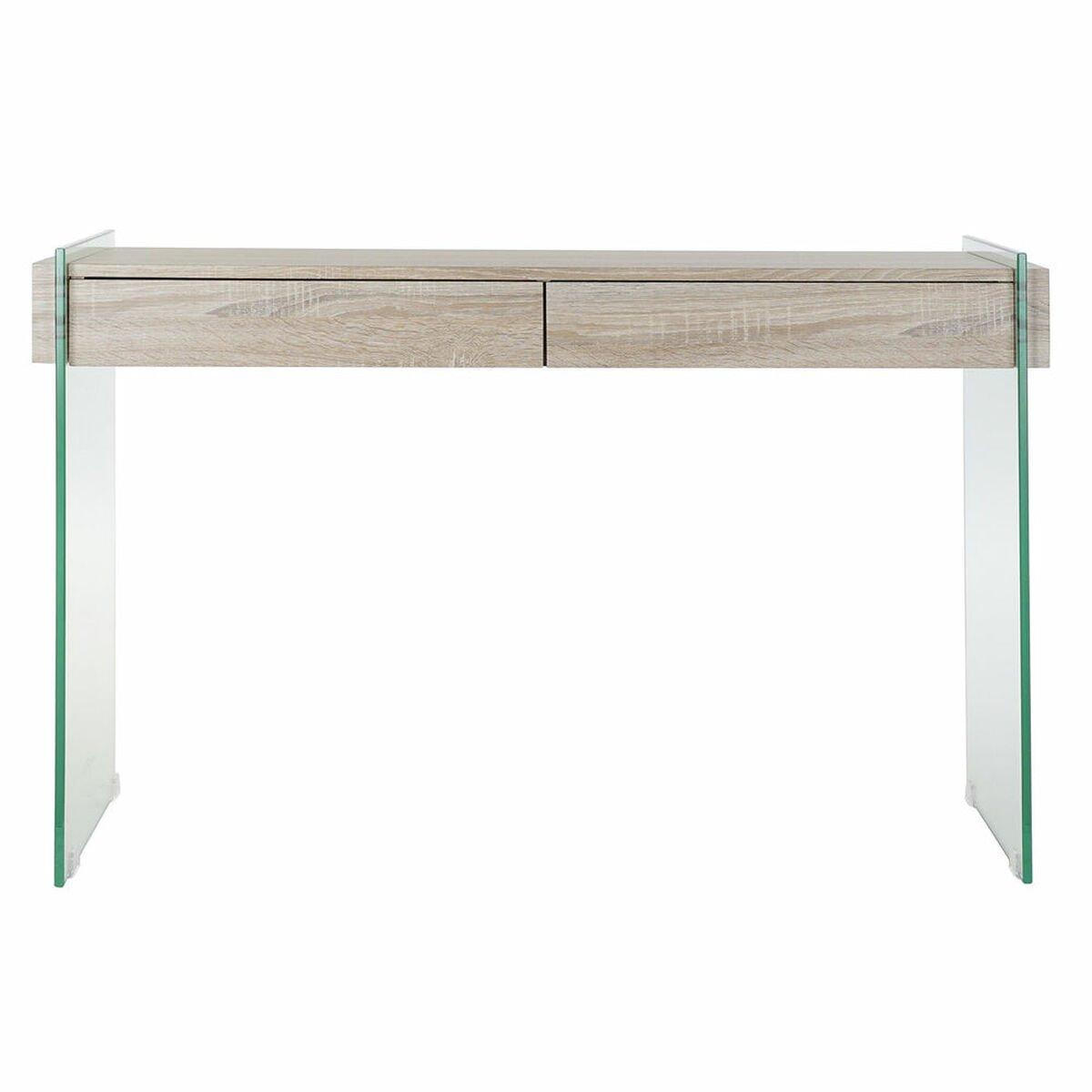 Mesa auxiliar DKD Home Decor Transparente Natural Madera Cristal Madera MDF 120 x 40 x 76 cm
