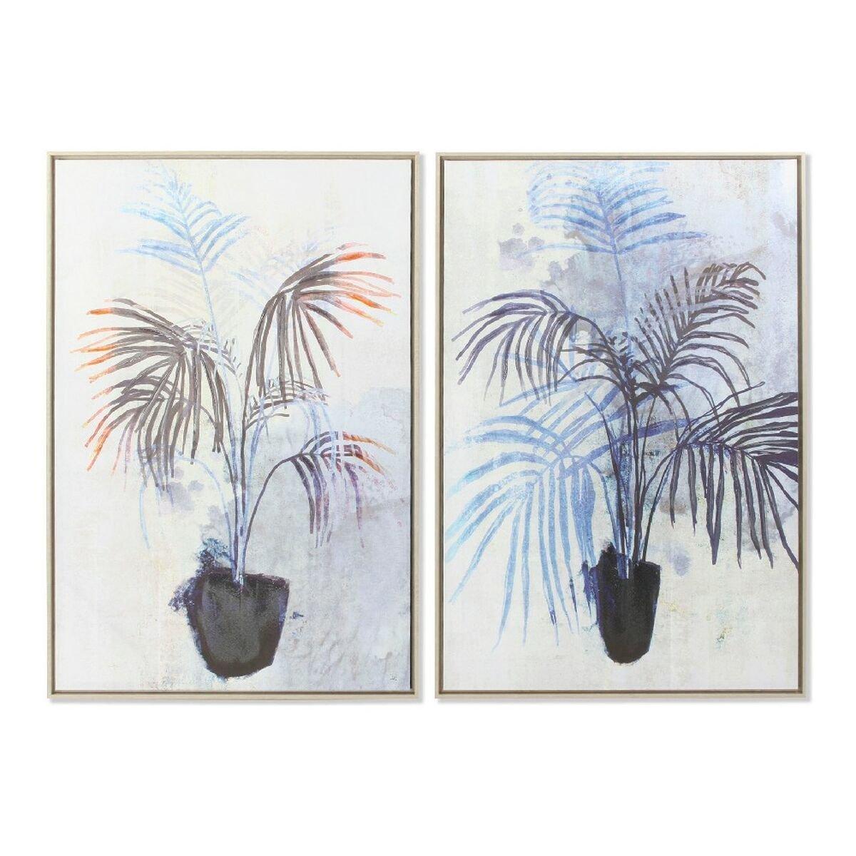 Lienzo DKD Home Decor Poliestireno Lienzo Planta