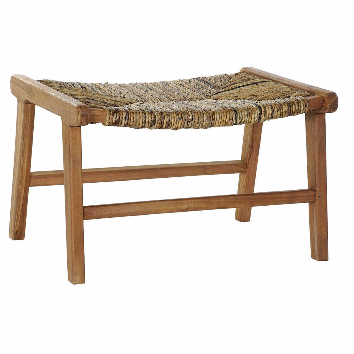Banqueta DKD Home Decor 65 x 47 x 40 cm Natural Teca Plástico Marrón claro