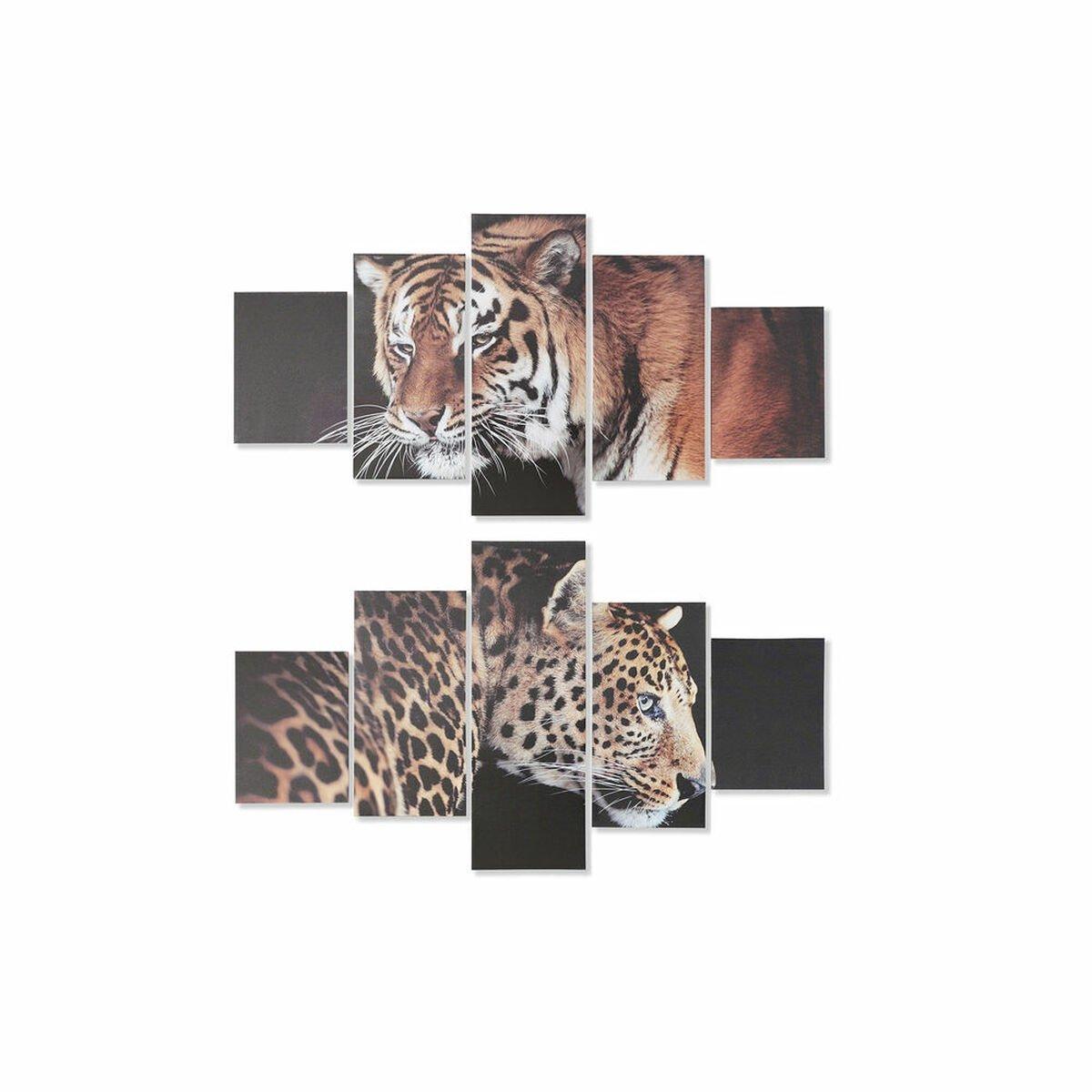 Lienzo DKD Home Decor Pino Lienzo 150 x 2 x 80 cm Tigre