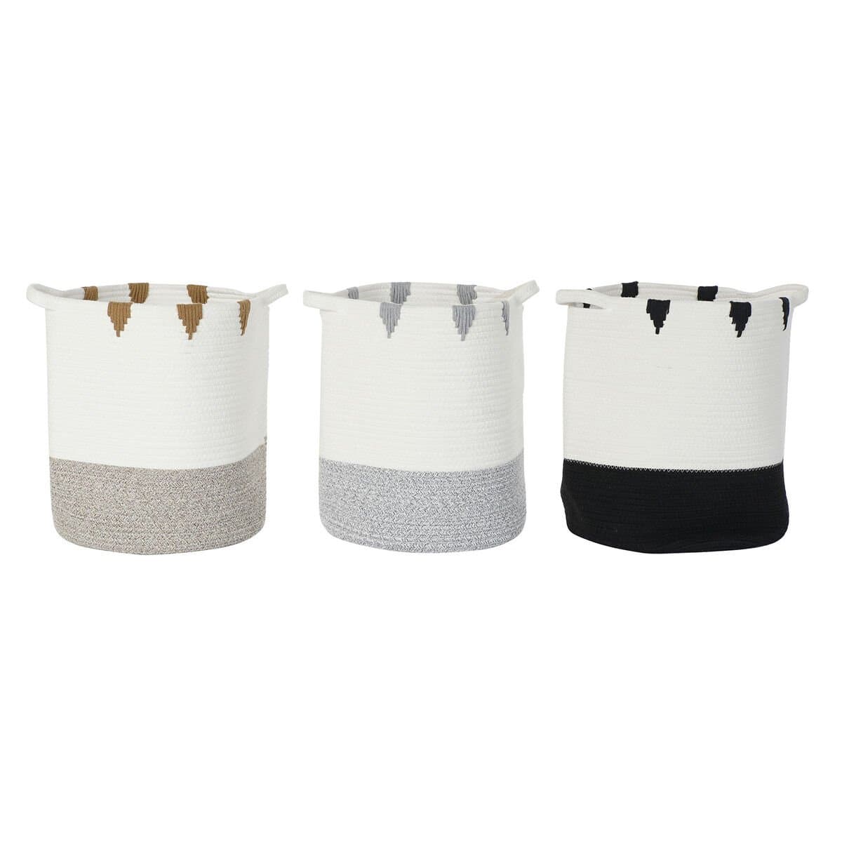 Juego de Cestos DKD Home Decor Blanco Negro Gris Mostaza (3 Unidades)