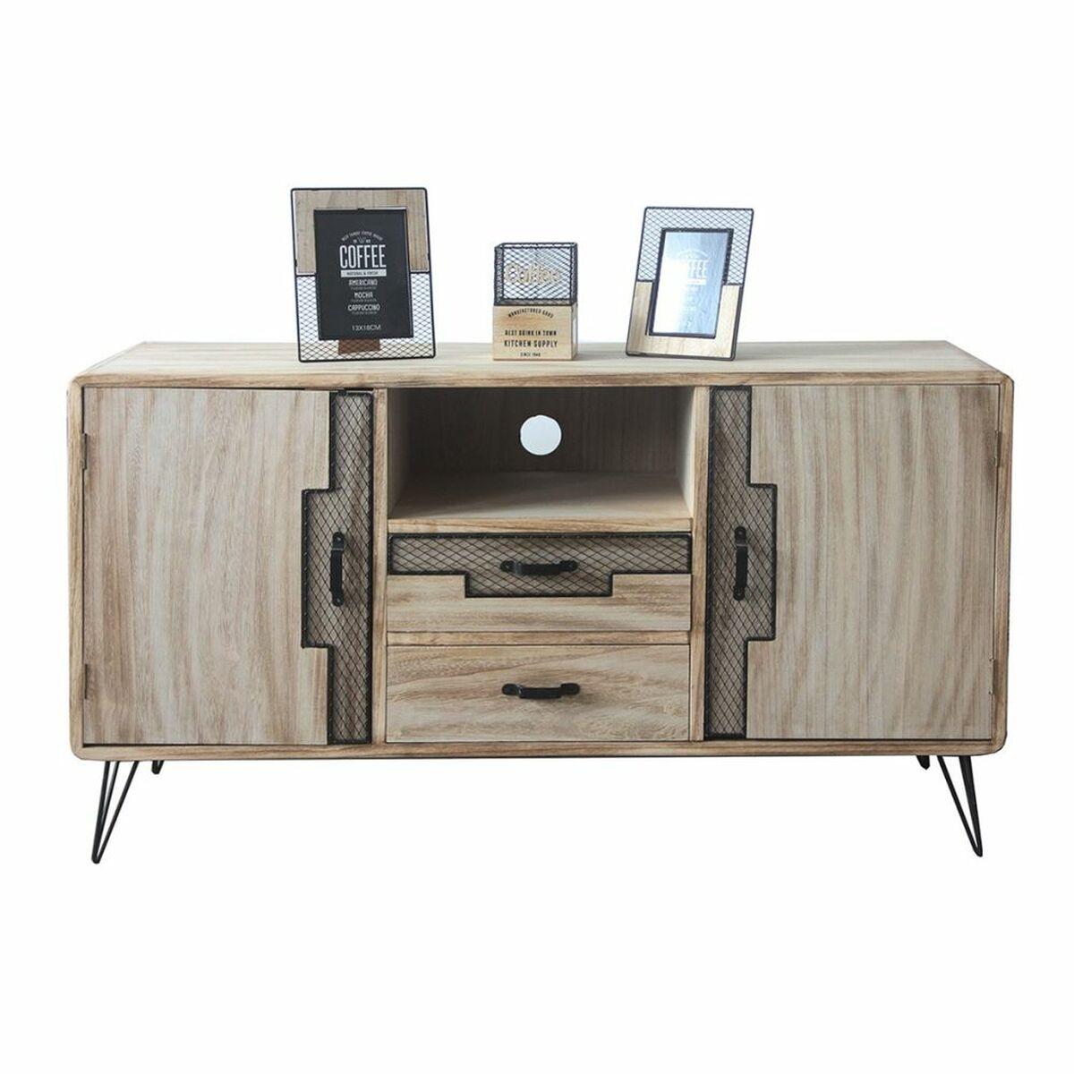 Aparador DKD Home Decor Negro Natural Metal Madera de Paulonia 120 x 41 x 65 cm