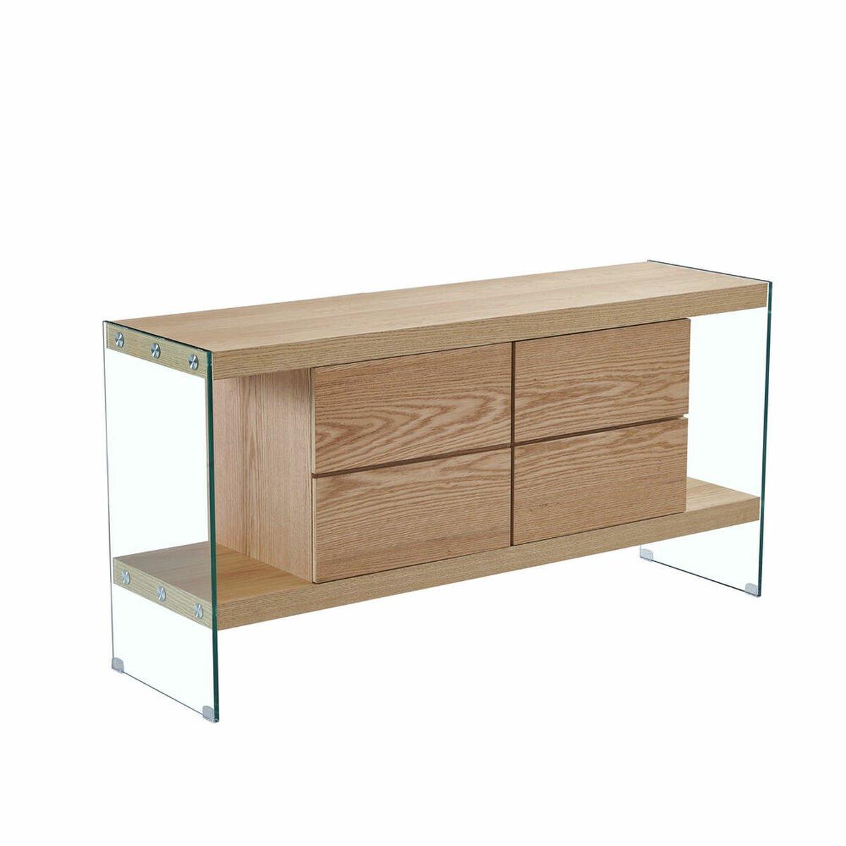 Aparador DKD Home Decor Transparente Marrón claro Cristal Madera MDF 160 x 45 x 80 cm