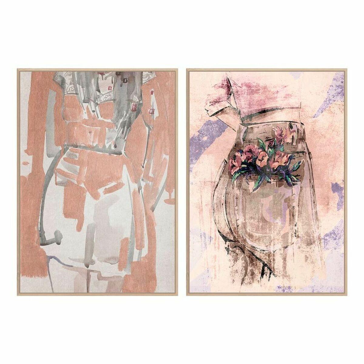 Lienzo DKD Home Decor Poliestireno Lienzo Mujer