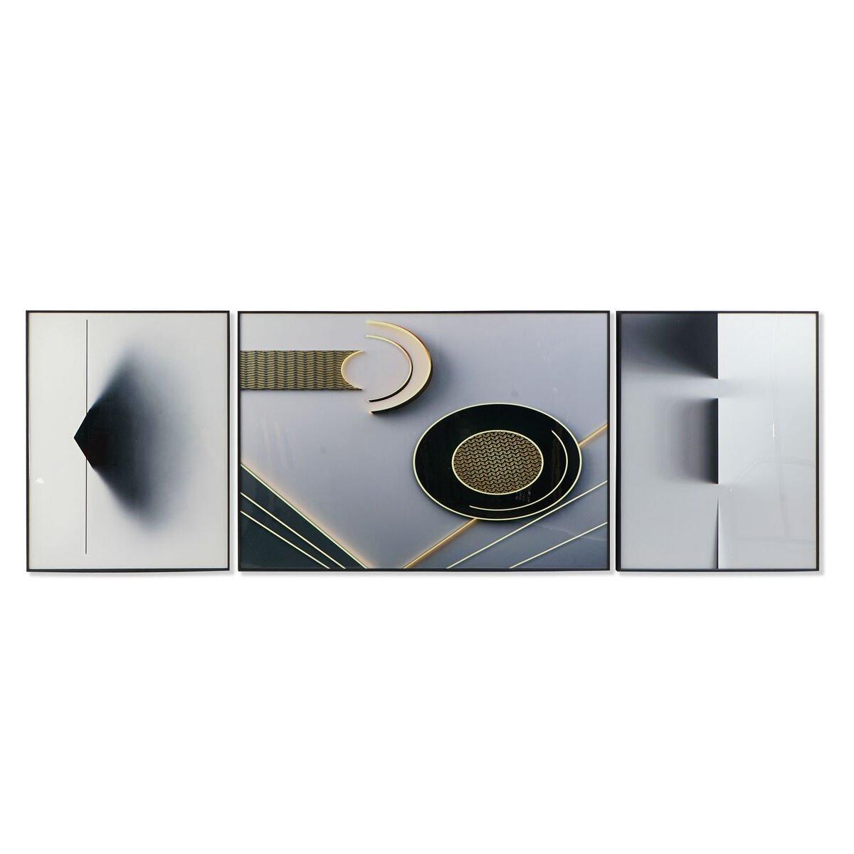 Juego de 3 cuadros DKD Home Decor Aluminio Madera MDF 240 x 3 x 80 cm (3 Piezas)