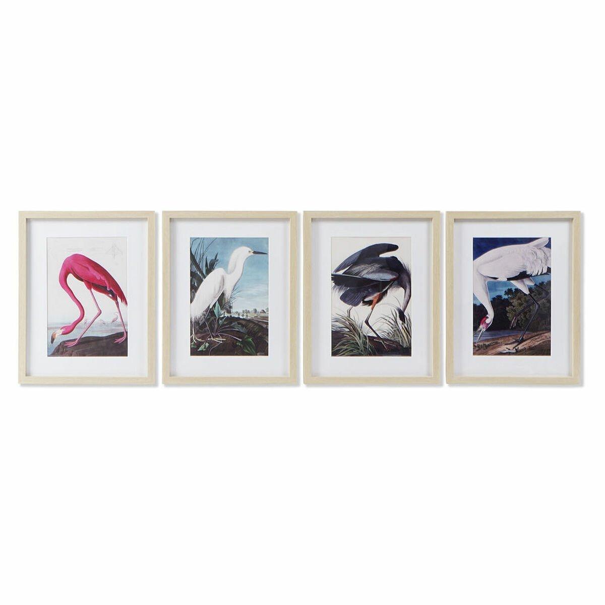 Cuadro DKD Home Decor Pájaro Oriental (35 x 2 x 45 cm) (4 Unidades)