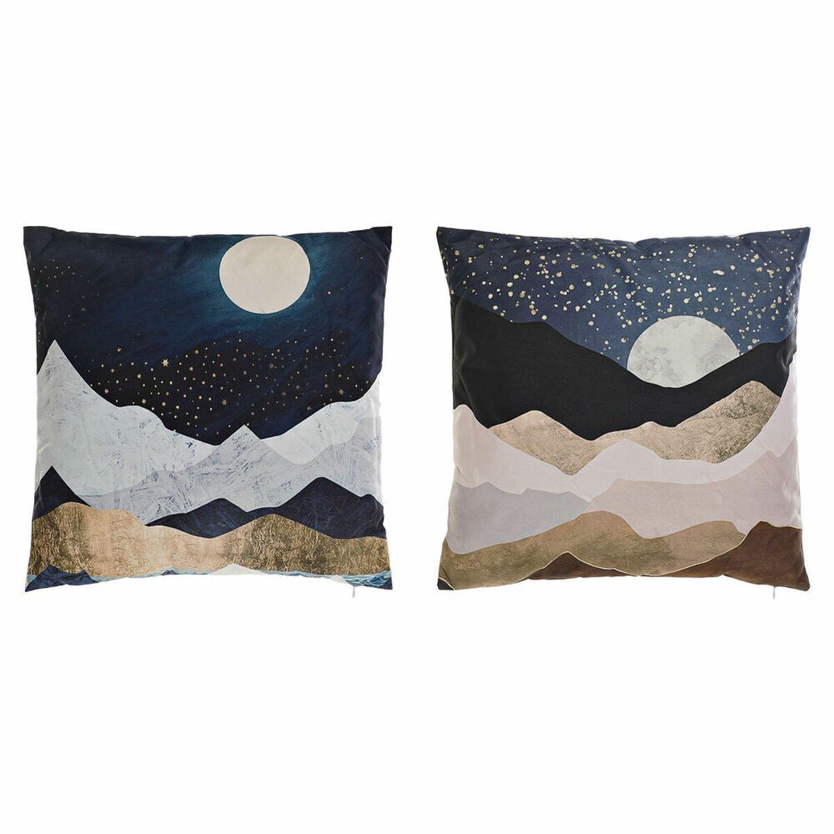 Cojín DKD Home Decor Multicolor Luna 45 x 10 x 45 cm (2 Unidades)
