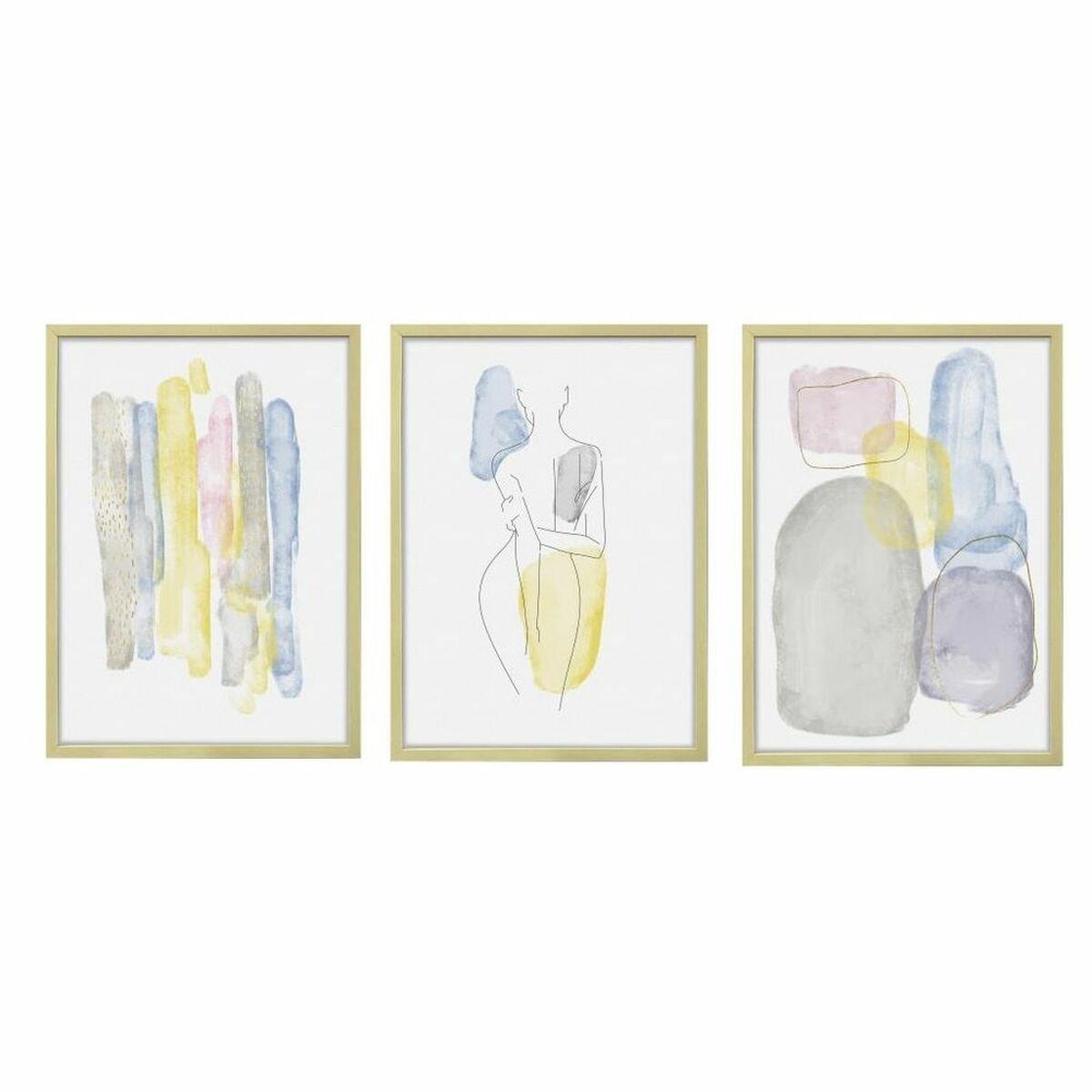 Cuadro DKD Home Decor Cristal Poliestireno 53 x 3 x 73 cm (3 Piezas)