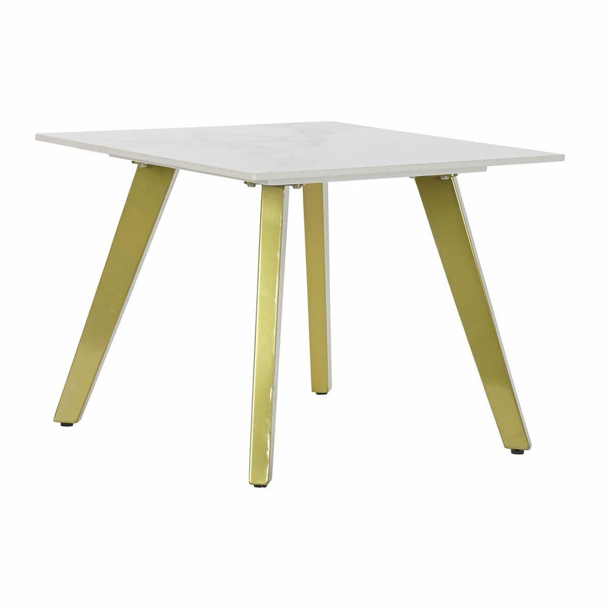 Mesita Auxiliar DKD Home Decor Blanco Dorado 60 x 60 x 48 cm