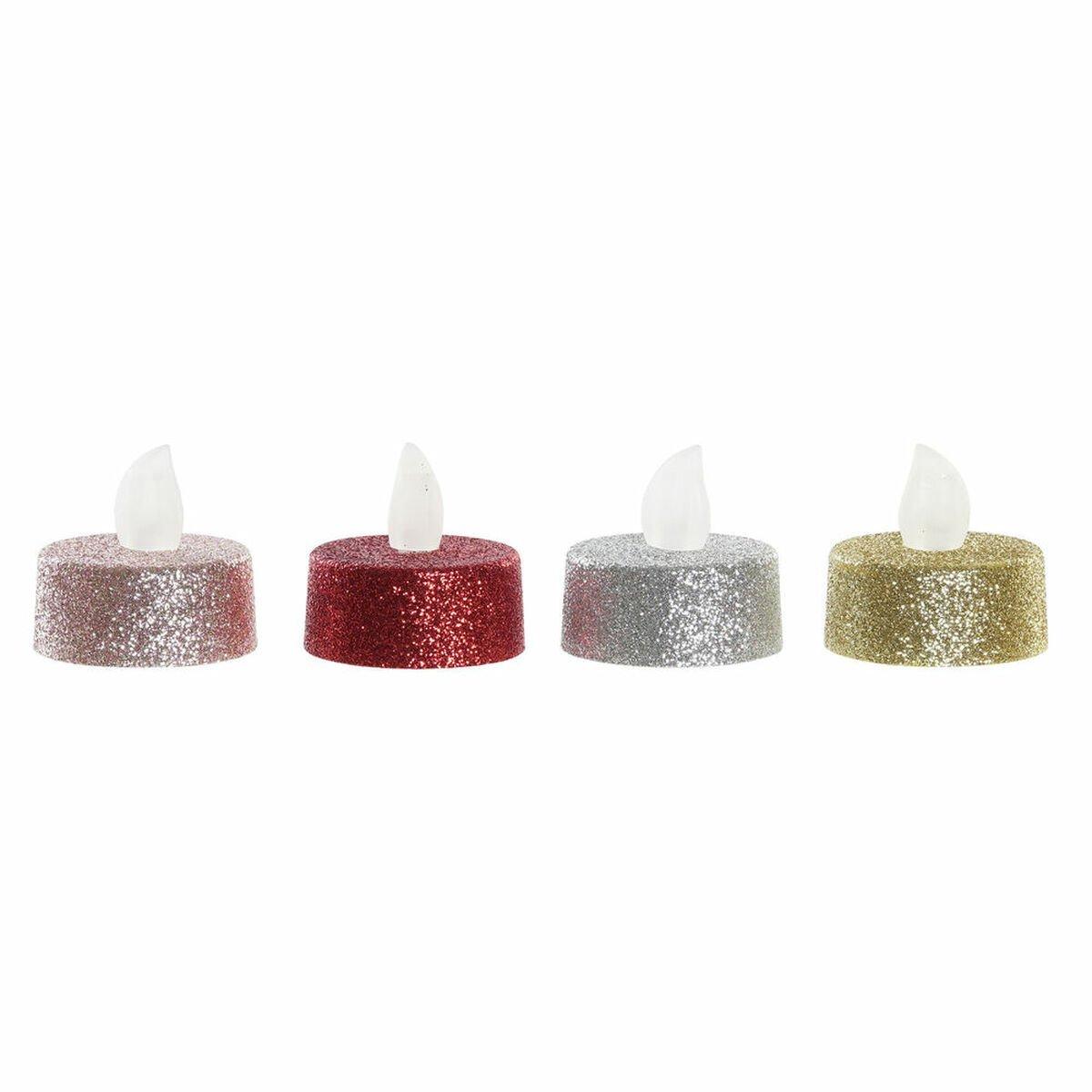 Vela DKD Home Decor Luz LED Navidad (4 x 4 x 5 cm) (4 Unidades)