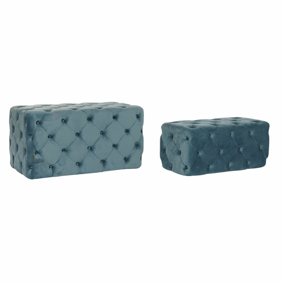 Banqueta DKD Home Decor Azul Poliéster Terciopelo Madera MDF (88 x 53 x 48 cm)
