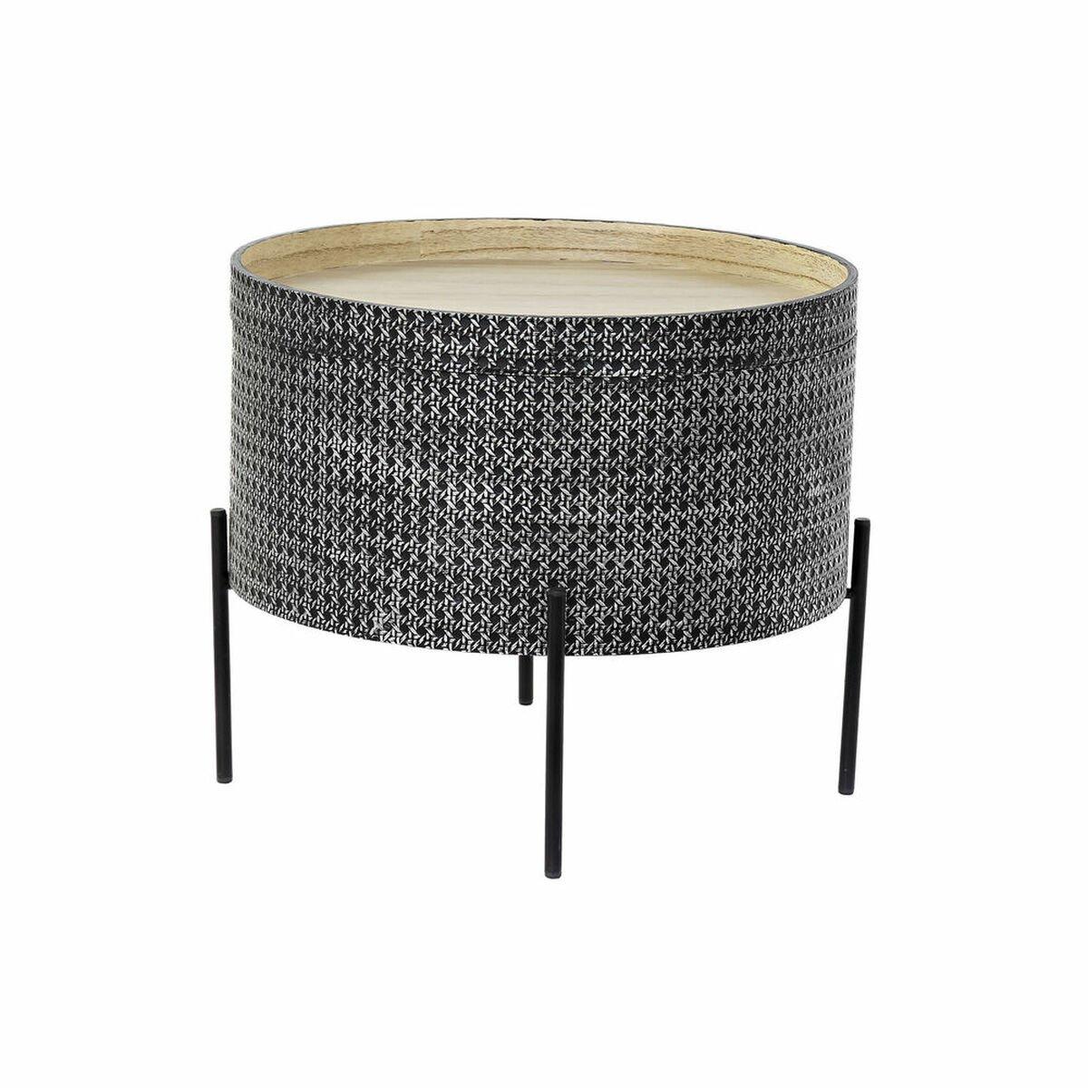 Mesita Auxiliar DKD Home Decor Negro Plateado 45 x 45 x 39 cm