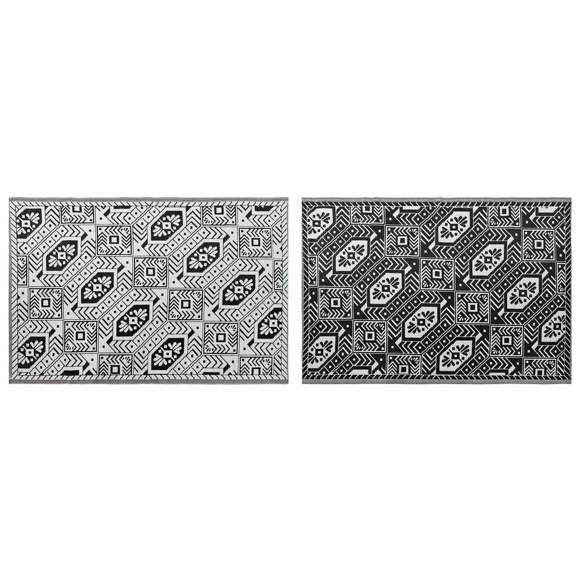 Alfombra DKD Home Decor Blanco Negro Étnico (2 Unidades) (150 x 210 cm)
