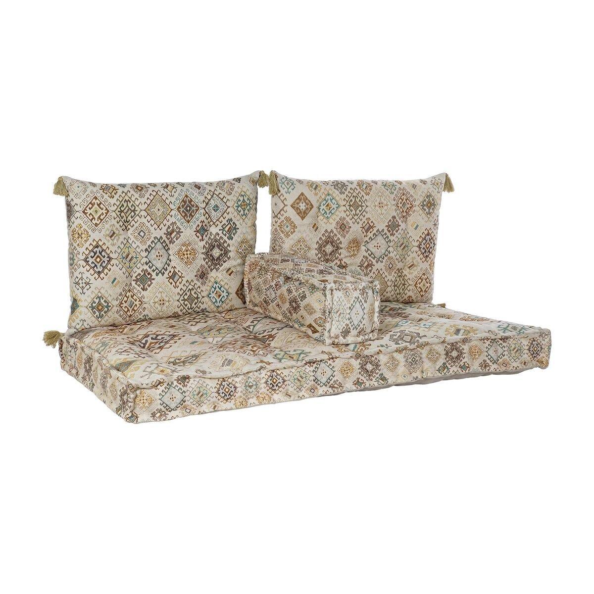 Sofá de 2 Plazas DKD Home Decor Amarillo Marrón Beige 145 x 76 x 13 cm