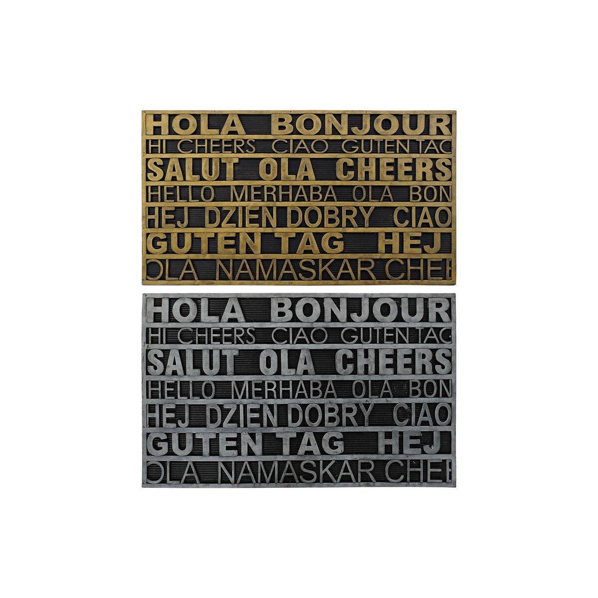 Felpudo DKD Home Decor Plateado Dorado Goma 2 Unidades Urbana (75 x 45 x 0,5 cm)