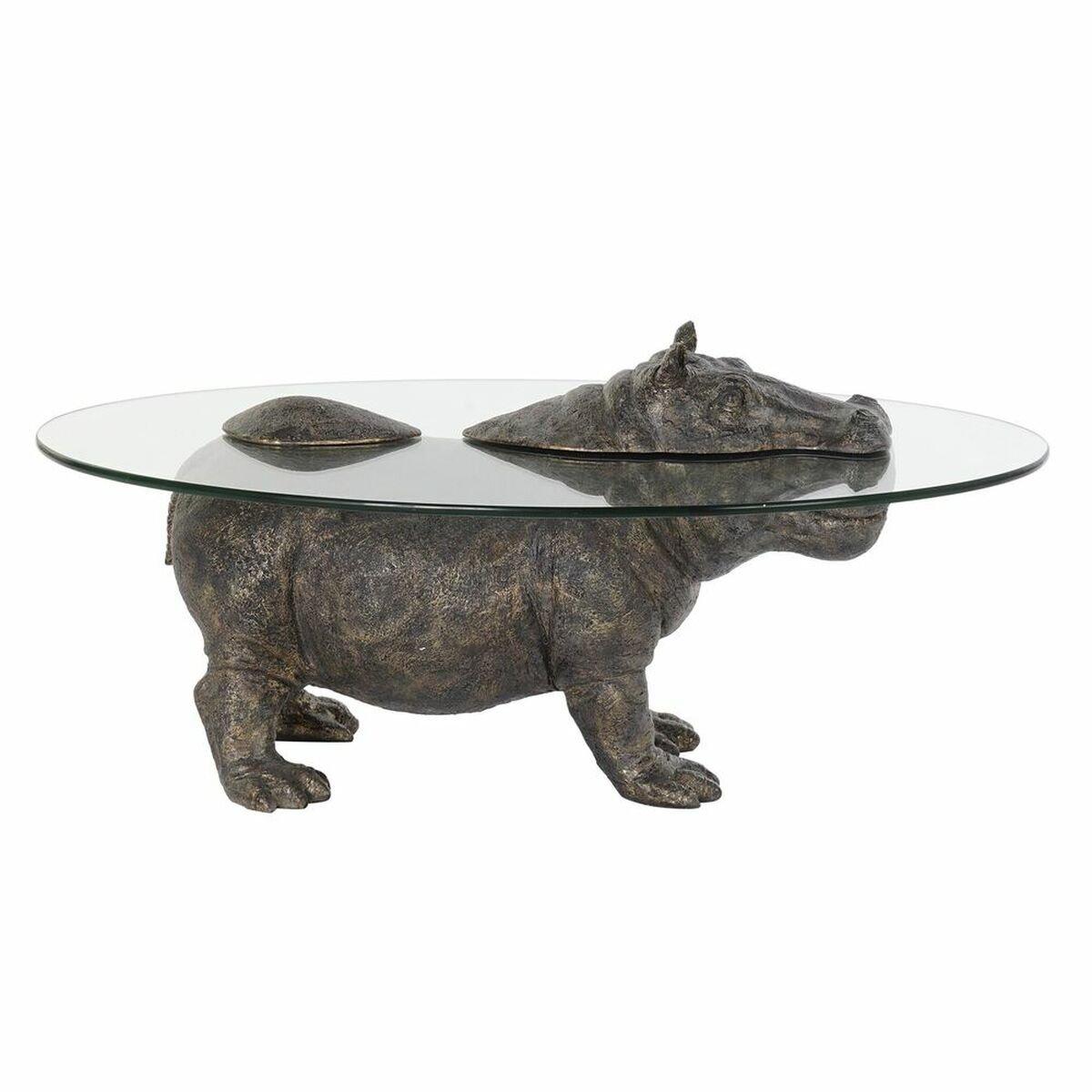 Mesita Auxiliar DKD Home Decor Transparente Cobre 80 x 50 x 37 cm