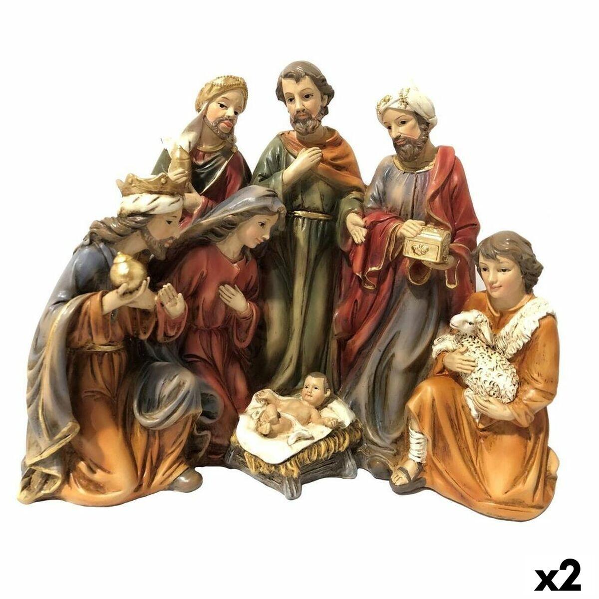 Belén de Navidad DKD Home Decor Resina (23 x 12,5 x 19,5 cm) (2 Unidades)