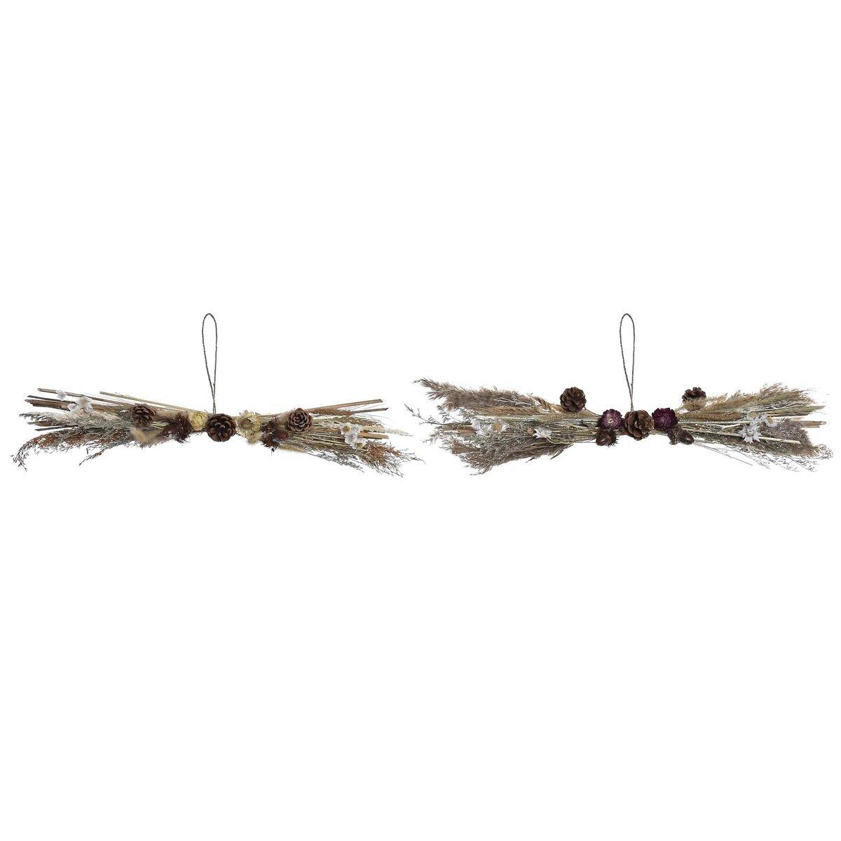 Adorno Navideño DKD Home Decor Flor (60 x 15 x 8 cm) (2 Unidades)