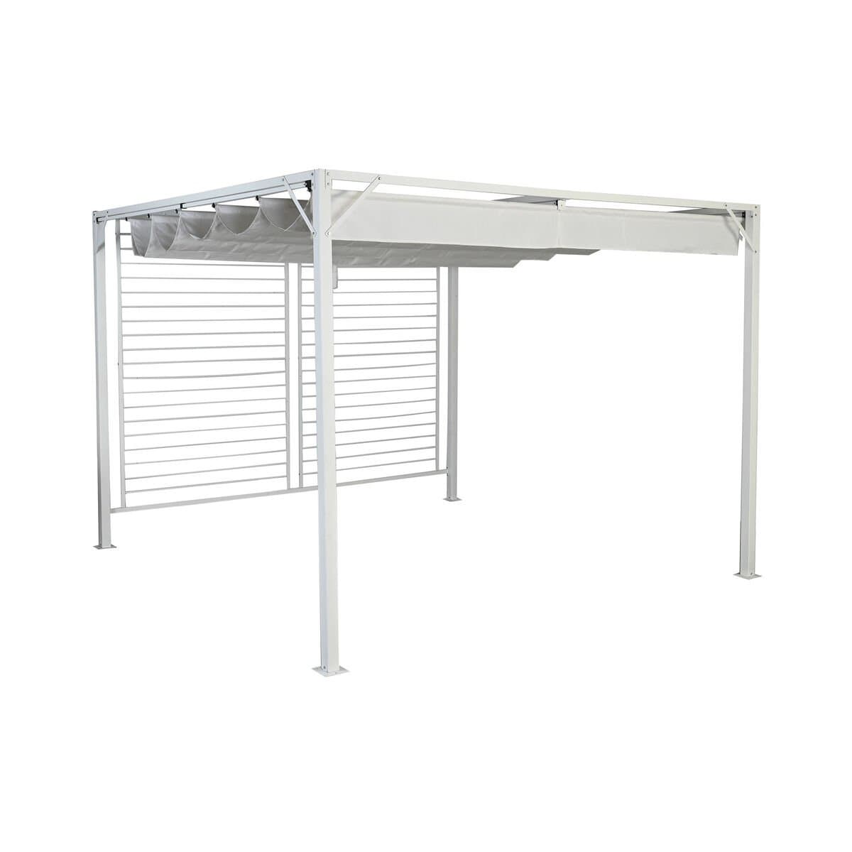 Pérgola DKD Home Decor Blanco 296 x 296 x 225 cm Acero