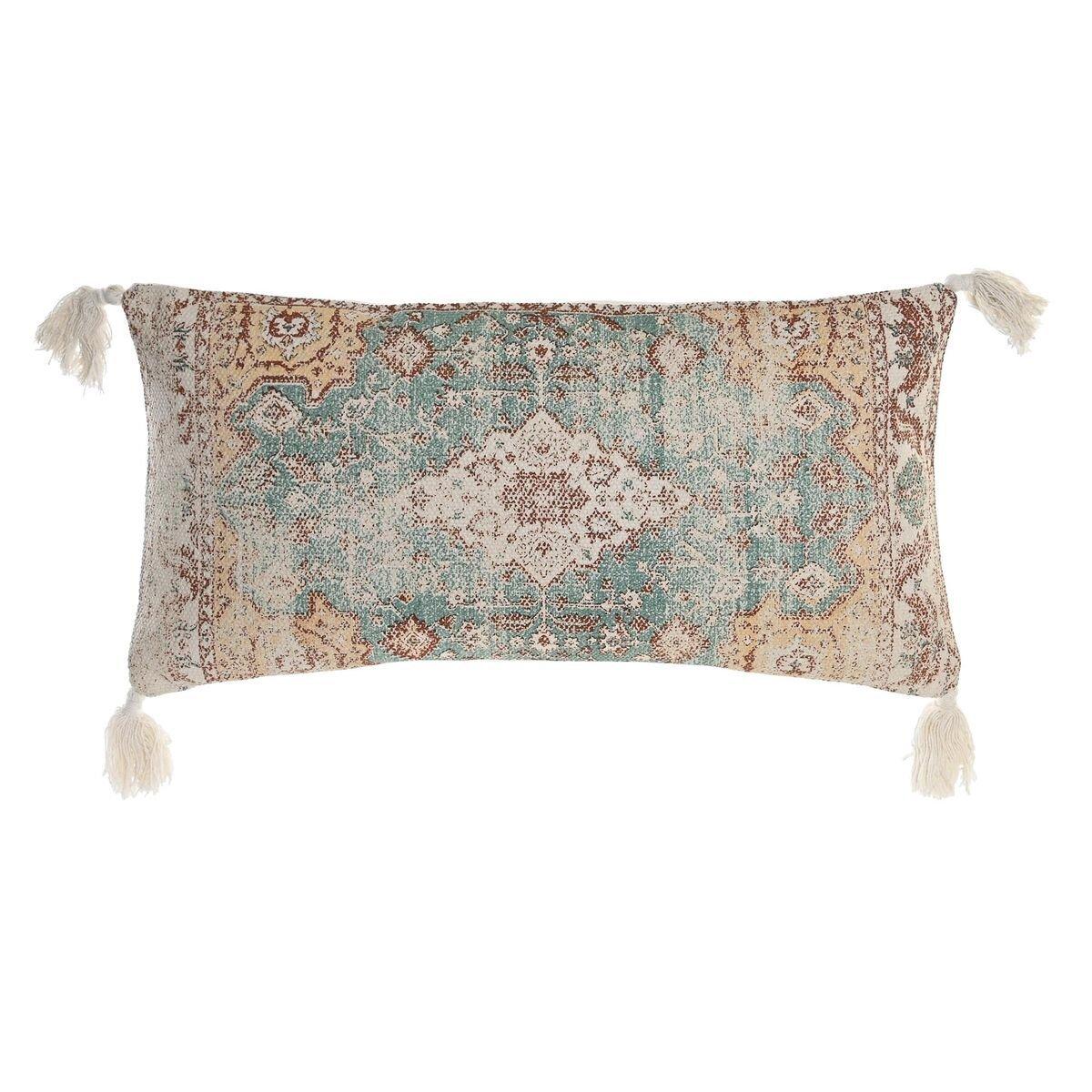 Cojín DKD Home Decor 60 x 10 x 30 cm Beige Azul Árabe Flecos