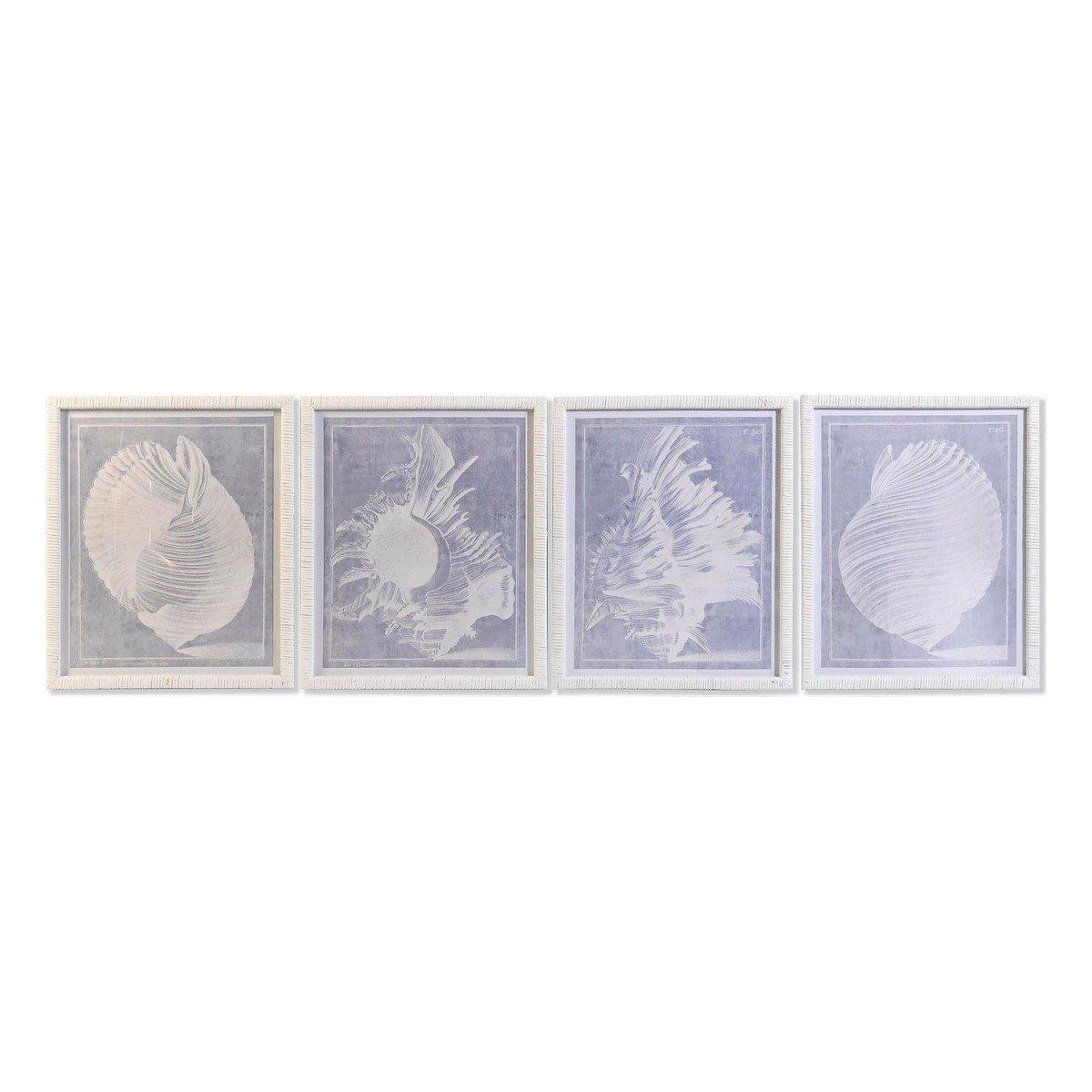 Cuadro DKD Home Decor Cristal Ratán 50 x 2 x 60 cm 50 x 60 x 2,5 cm Caracola