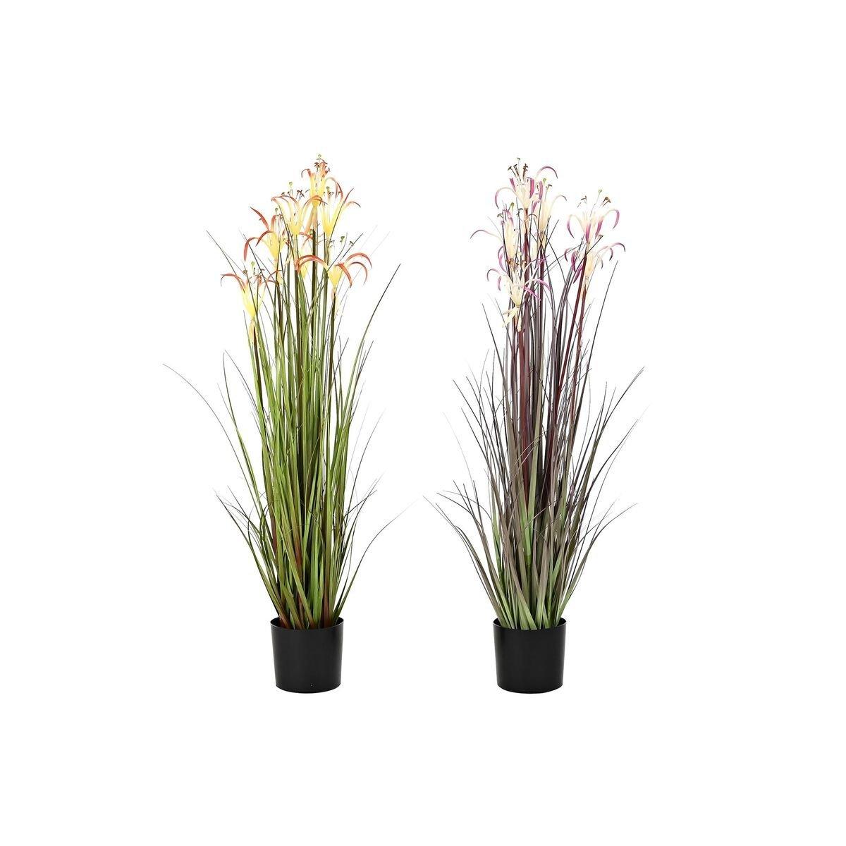 Planta Decorativa DKD Home Decor Metal Naranja Burdeos PVC Lirios (25 x 25 x 88 cm) (2 Unidades)
