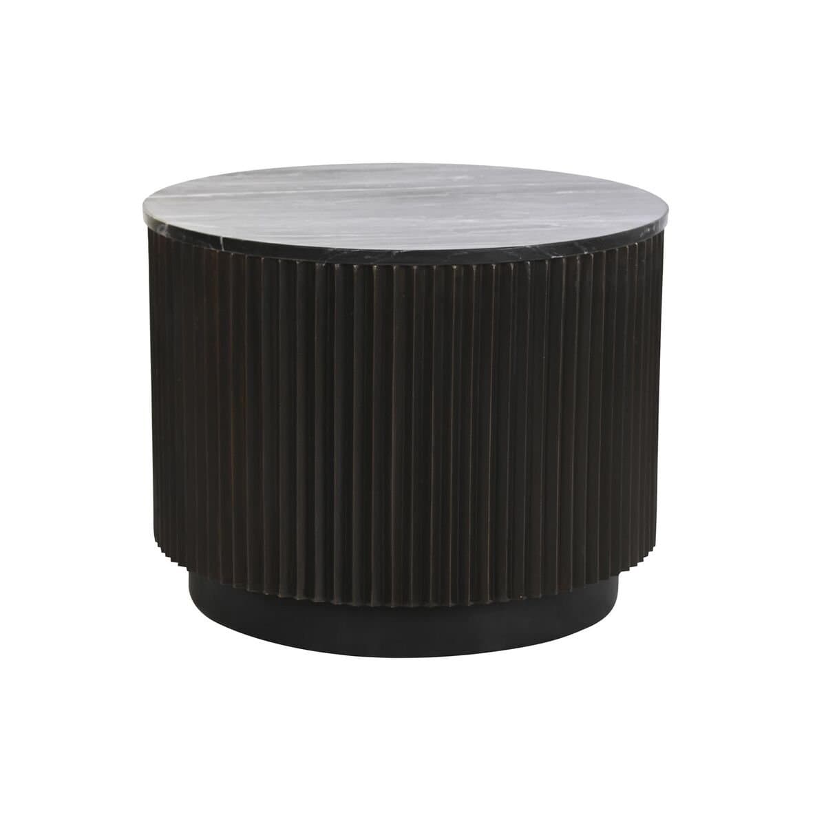 Mesa de Centro DKD Home Decor Negro 61 x 61 x 47,5 cm Metal Mármol