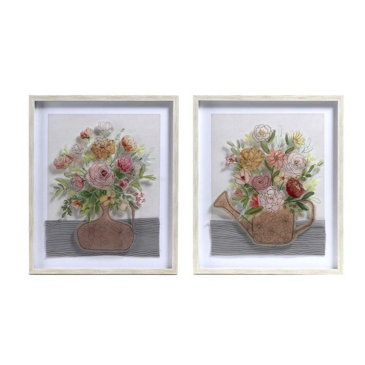 Cuadro DKD Home Decor Florero (53 x 3 x 63 cm) (2 Unidades)