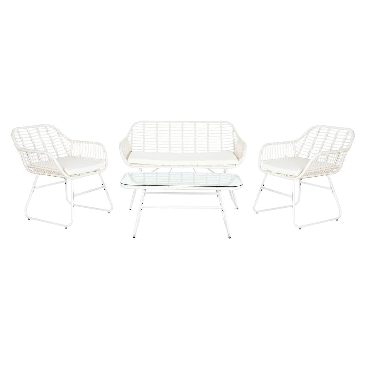 Muebles de Jardín DKD Home Decor Blanco 124 x 74 x 84 cm (4 Piezas)