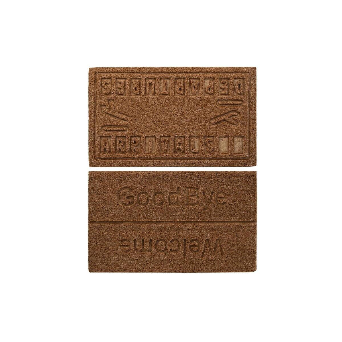 Felpudo DKD Home Decor Marrón Goma Coco (75 x 45 x 2,3 cm) (2 Unidades)