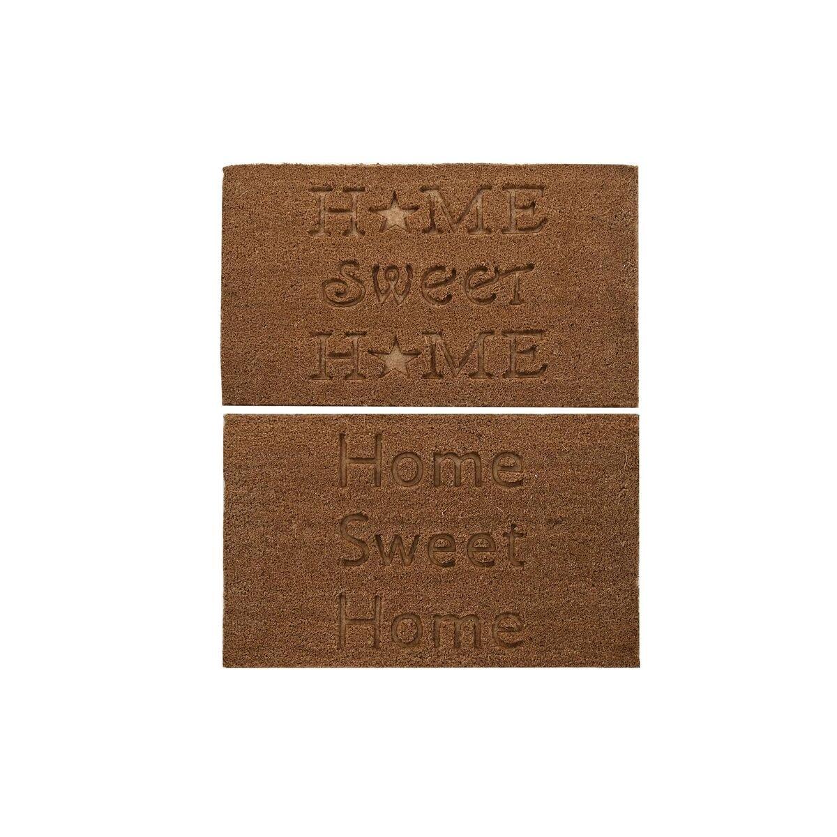 Felpudo DKD Home Decor Marrón Goma Coco (75 x 45 x 2,3 cm) (2 Unidades)