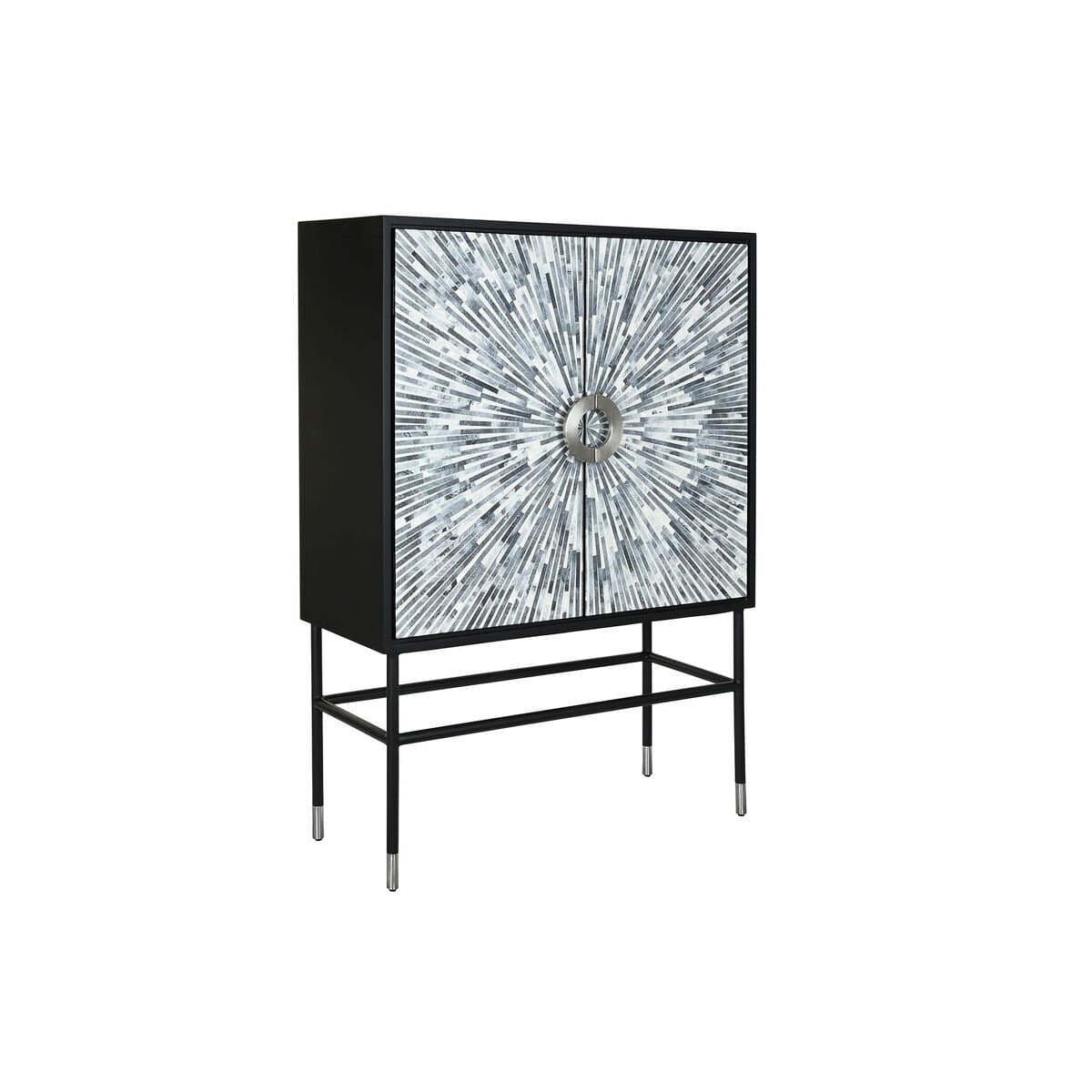 Aparador DKD Home Decor Resina Hueso Madera MDF Blanco Negro Gris 100 x 40 x 140 cm 22 x 40 x 140 cm