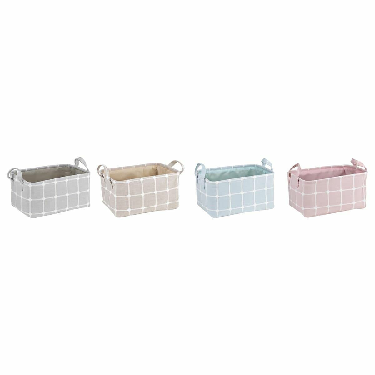 Caja Decorativa DKD Home Decor Poliéster EVA (35 x 25 x 18 cm) (4 Unidades)