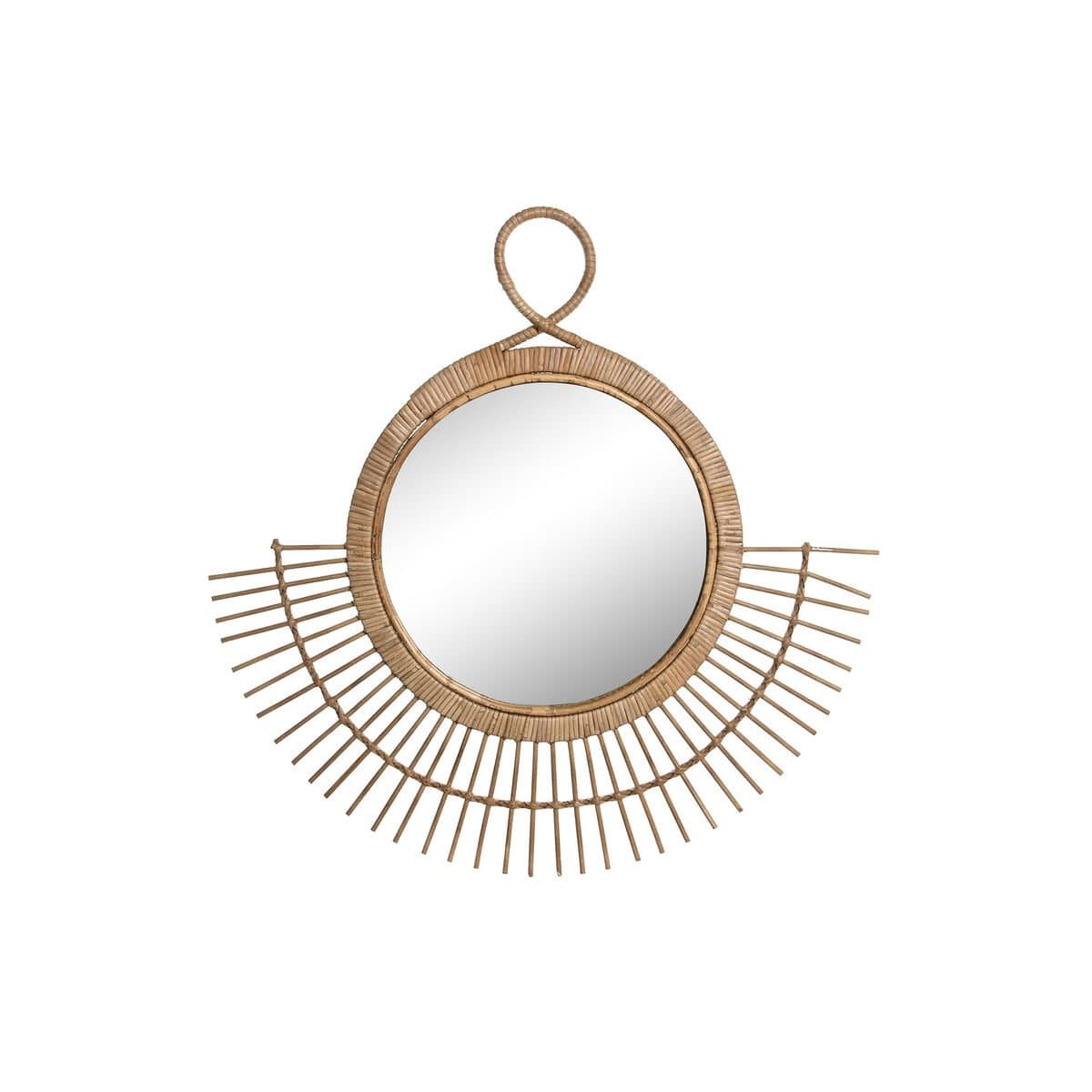 Espejo de pared DKD Home Decor Marrón Natural Urbano 68 x 2 x 68 cm