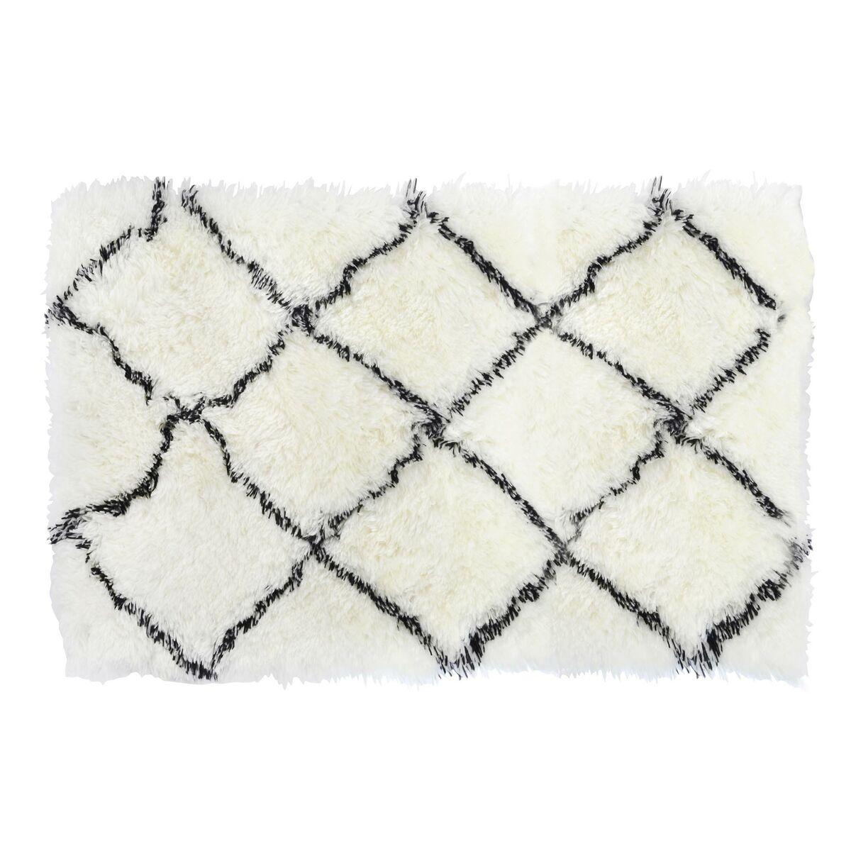 Alfombra DKD Home Decor 120 x 180 x 5 cm Poliéster Blanco Rombos