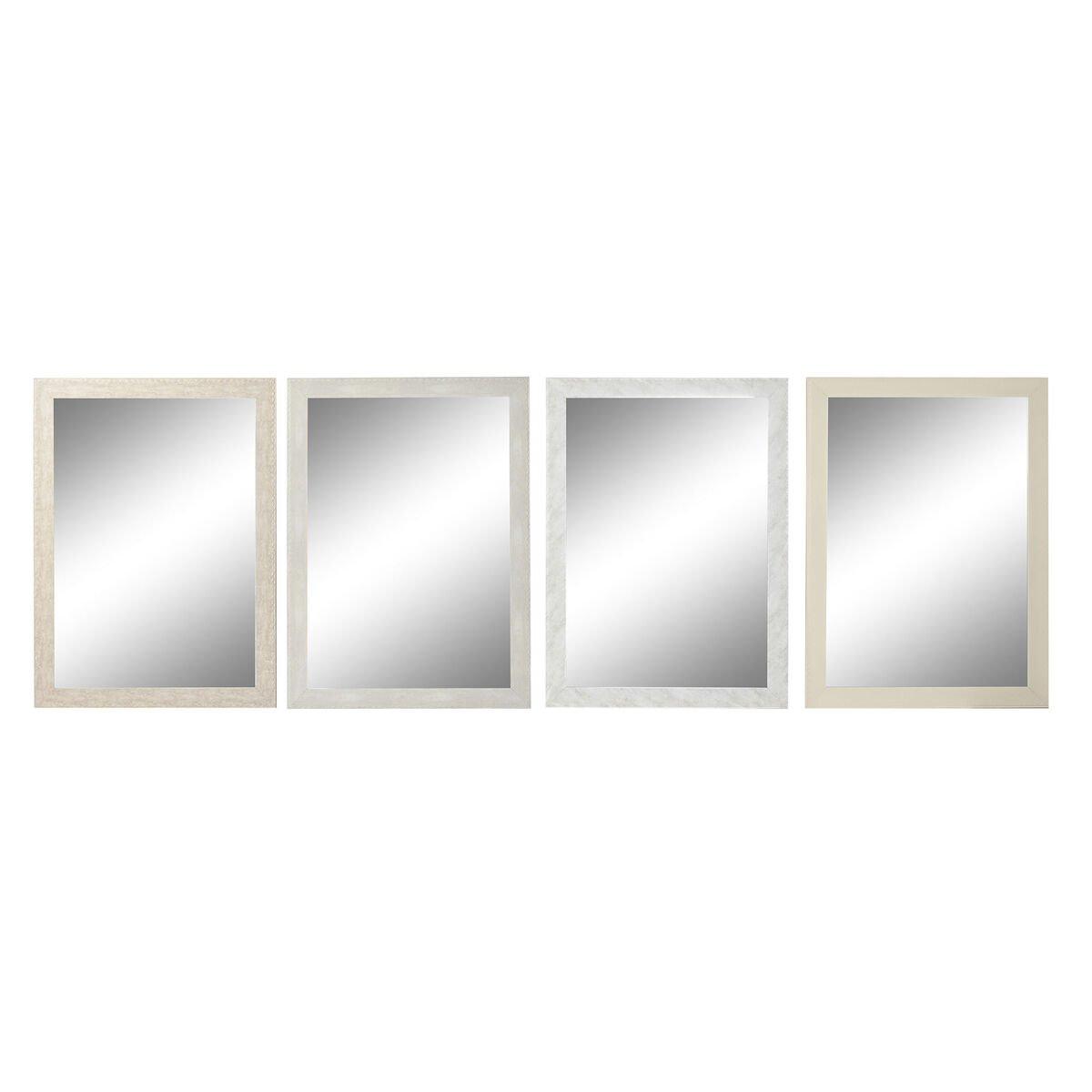 Espejo de pared DKD Home Decor Marfil 70 x 2 x 97 cm (4 Unidades)