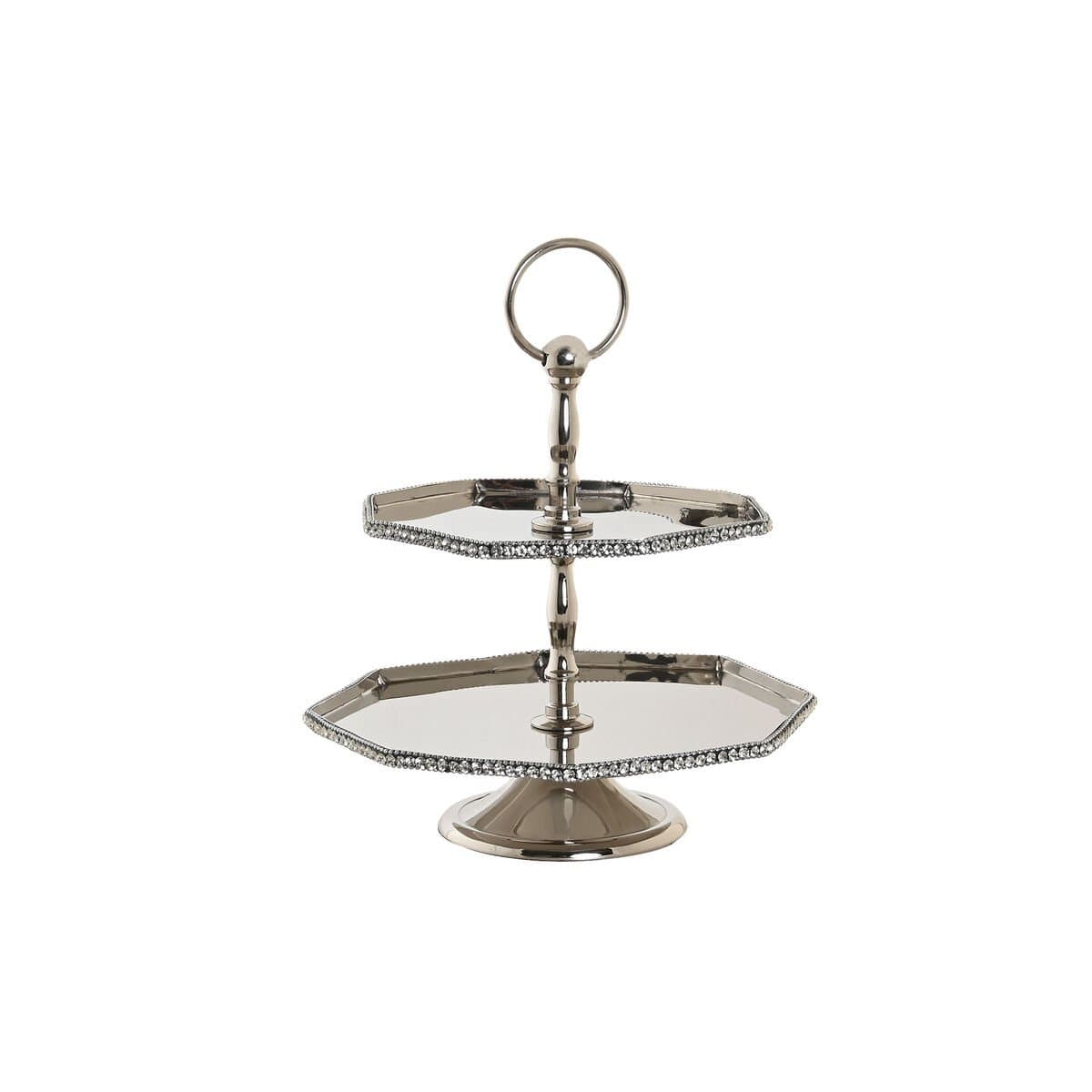 Centro de Mesa DKD Home Decor Plateado Acrílico Aluminio 23 x 23 x 22 cm