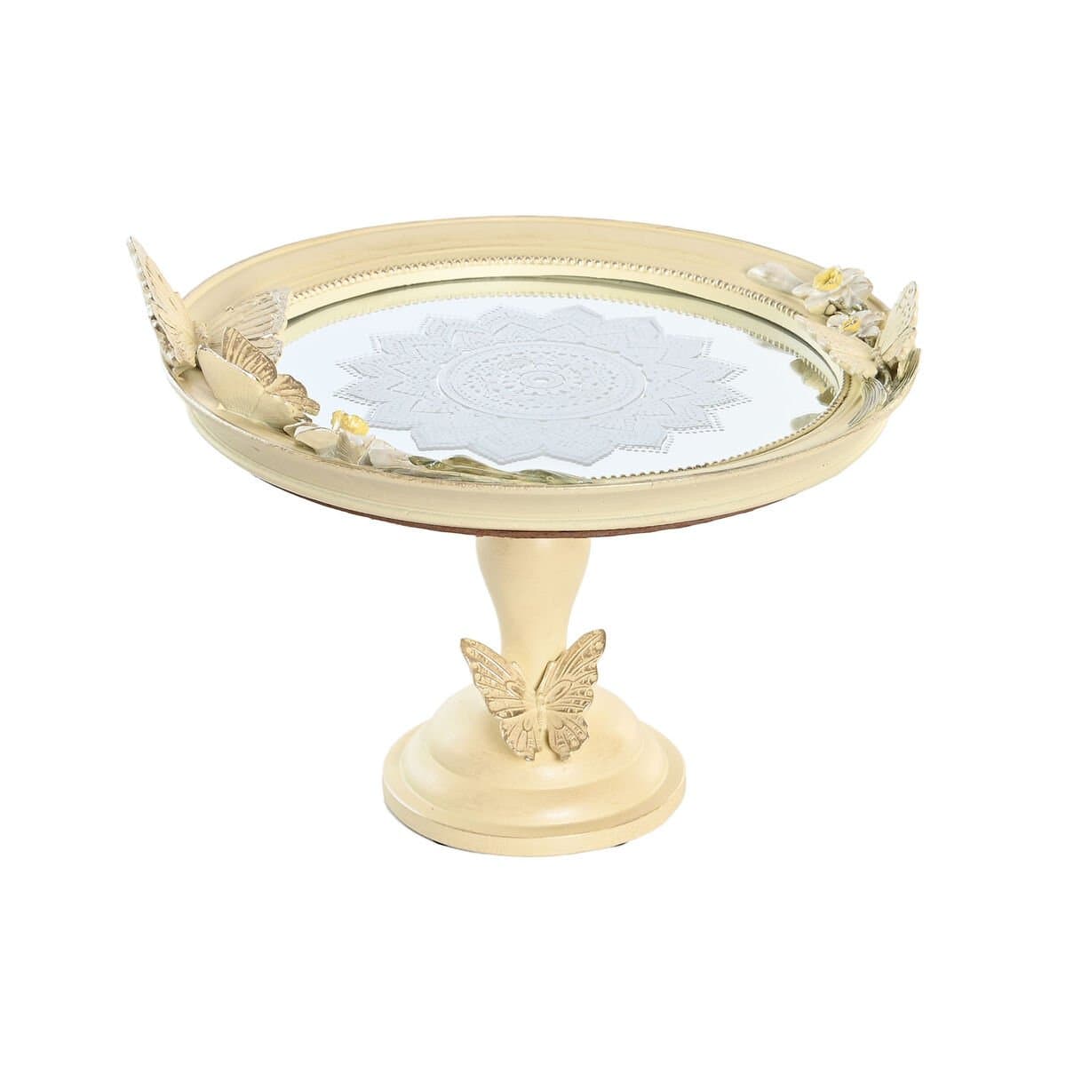 Centro de Mesa DKD Home Decor Beige Resina Espejo 24 x 22,6 x 18 cm