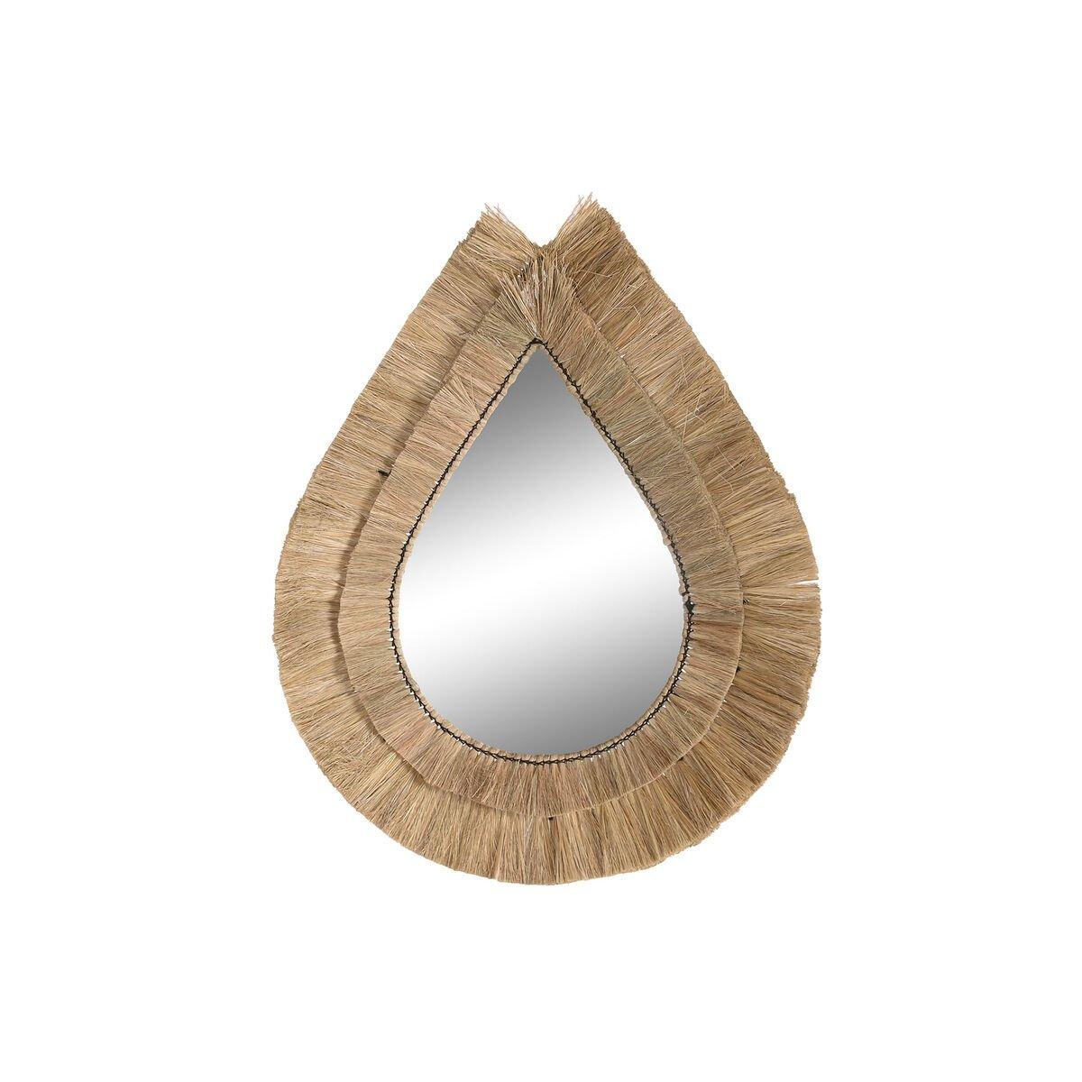 Espejo de pared DKD Home Decor 62 x 5 x 80 cm Natural Lágrima Jute
