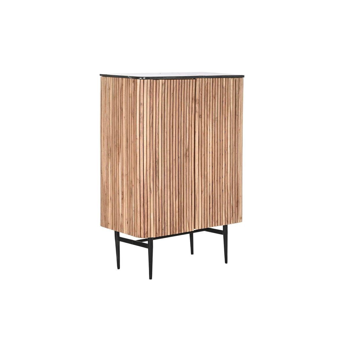Aparador DKD Home Decor Marrón Negro Natural Mármol Acacia 85 x 45 x 130 cm