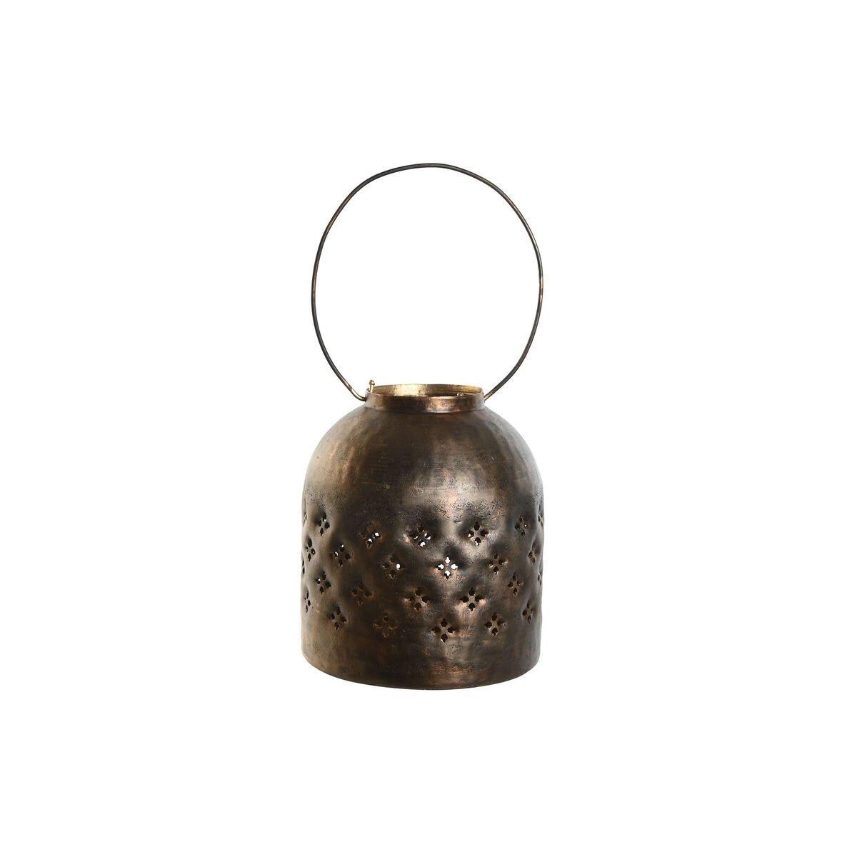 Portavelas DKD Home Decor Bronce Dorado Aluminio 22 x 22 x 24 cm