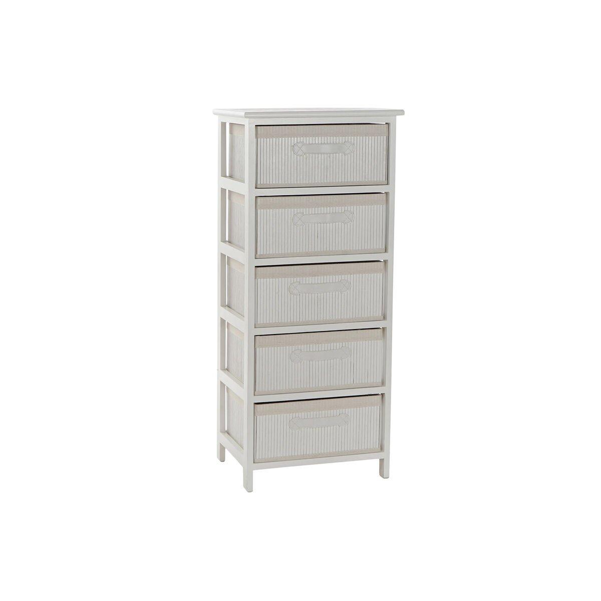 Cajonera DKD Home Decor Blanco Bambú Madera de Paulonia 42 x 32 x 98 cm