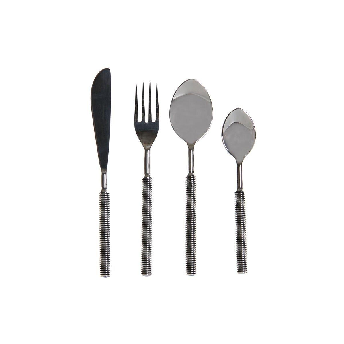 Cubertería DKD Home Decor Plateado Acero Inoxidable 4,5 x 2 x 21,5 cm 16 Piezas