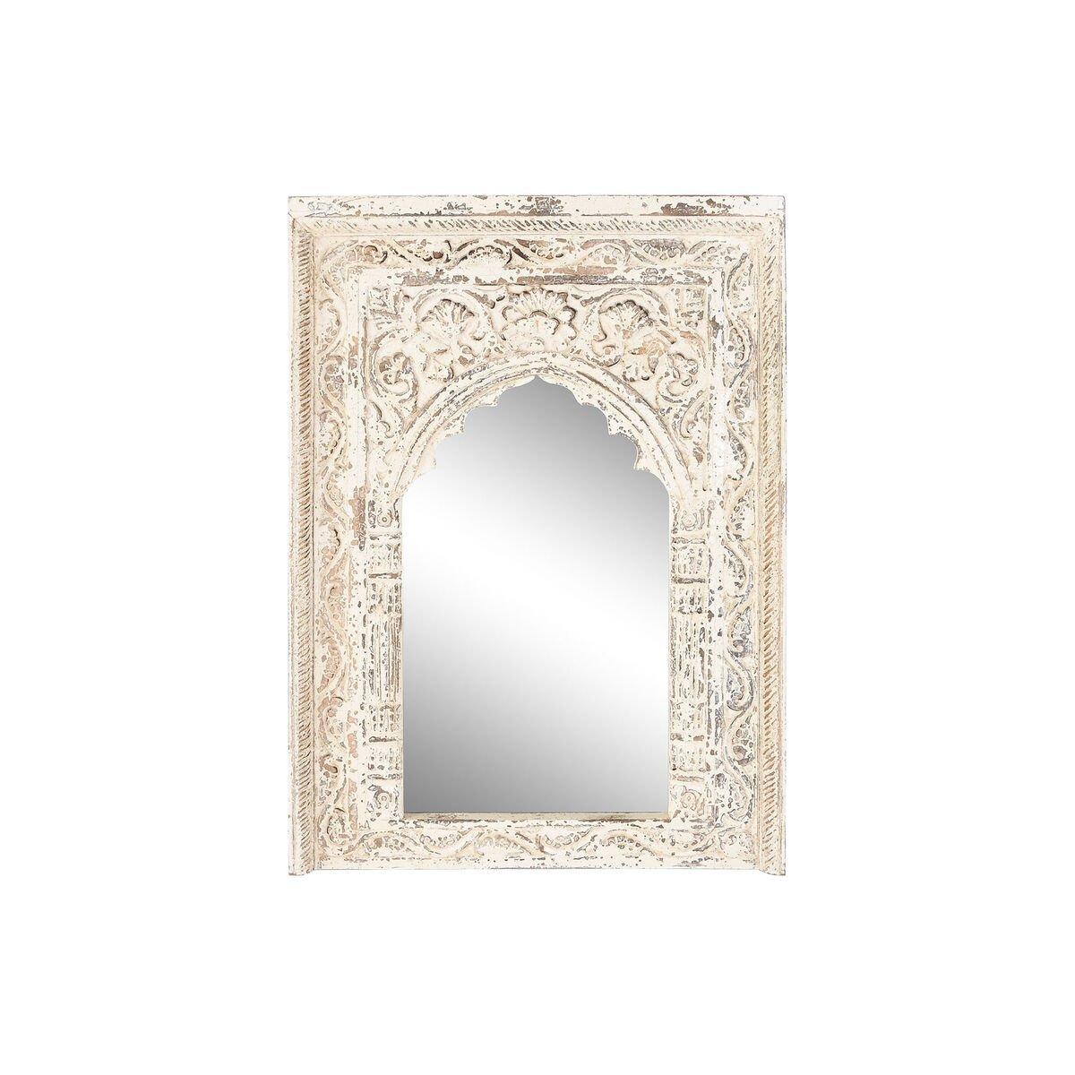 Espejo de pared Home ESPRIT Blanco Madera de mango 60 x 6 x 87 cm