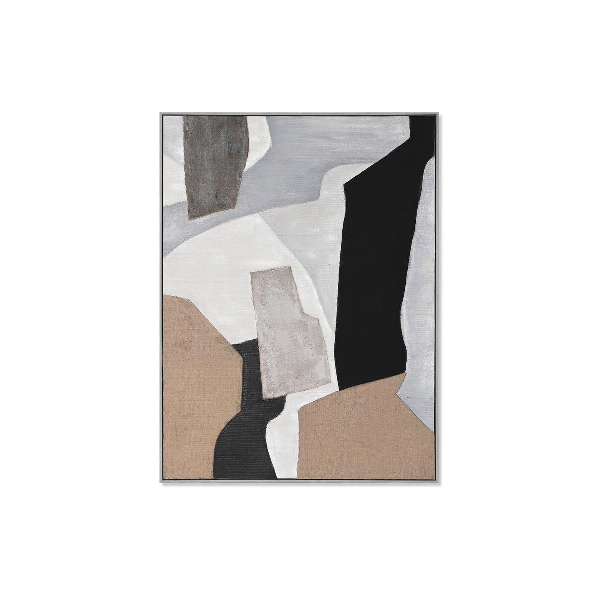 Lienzo Home ESPRIT Blanco Negro Beige Gris Abstracto Moderno 103 x 4,5 x 143 cm