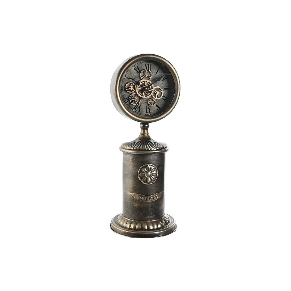 Reloj de Mesa Home ESPRIT Dorado Cristal Hierro 21 x 21 x 51,5 cm