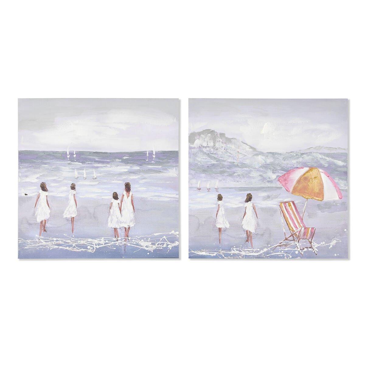 Lienzo Home ESPRIT Lienzo Madera MDF 80 x 3 x 80 cm